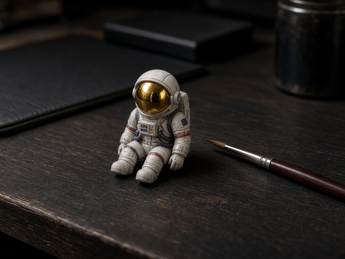 Astronauta pintado à mão