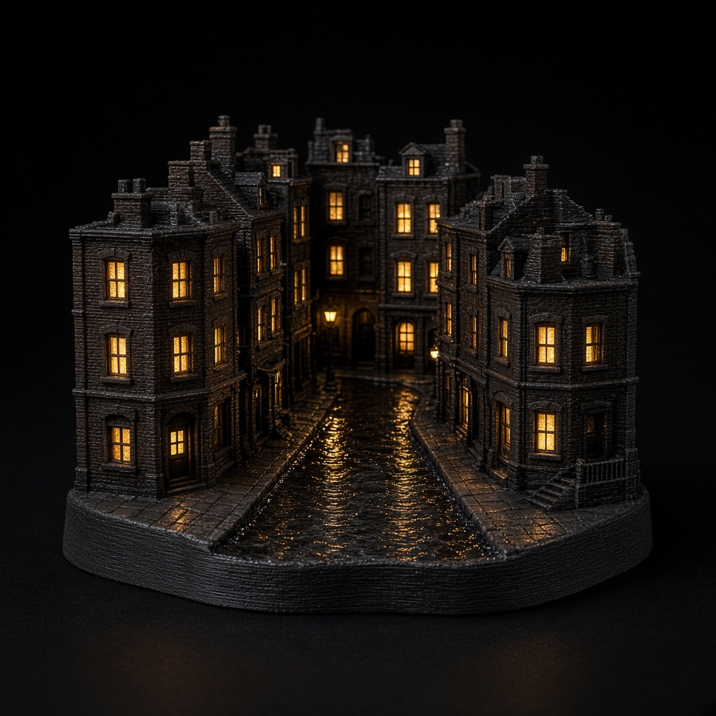Diorama rua noturna